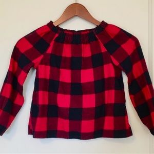Lands’ End Flannel Buffalo Plaid Shirt. NWOT. Girls 5/6. Timeless check pattern.